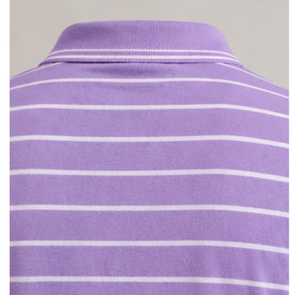 Men’s Polo Shirt Short Sleeve Collar Neck Horizontal Striped Summer Casual Golf