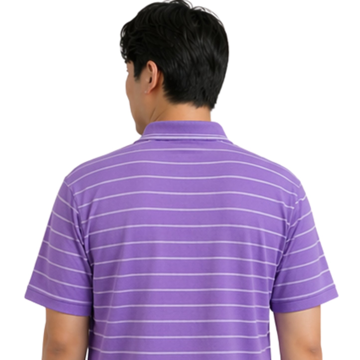 Men’s Polo Shirt Short Sleeve Collar Neck Horizontal Striped Summer Casual Golf
