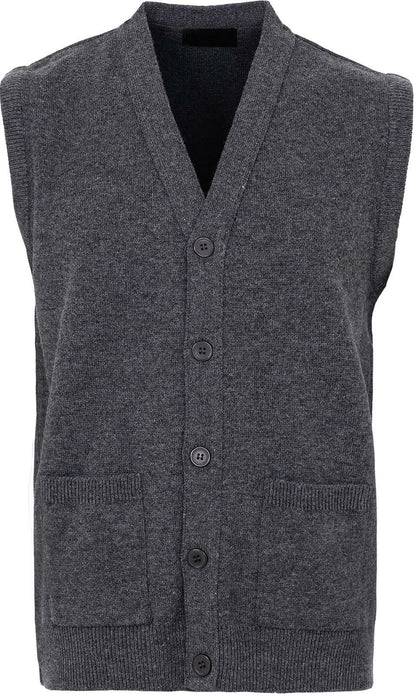 Men V Neck Sleeveless Cardigans Front Button Waistcoat With Pockets S to 6XL