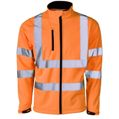 Hi Vis Jacket High Visibility Full Zip Long Sleeve Safety Soft Shell Jacket