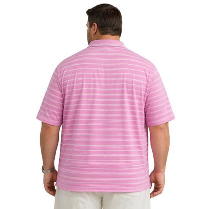 Men’s Polo Shirt Short Sleeve Collar Neck Horizontal Striped Summer Casual Golf