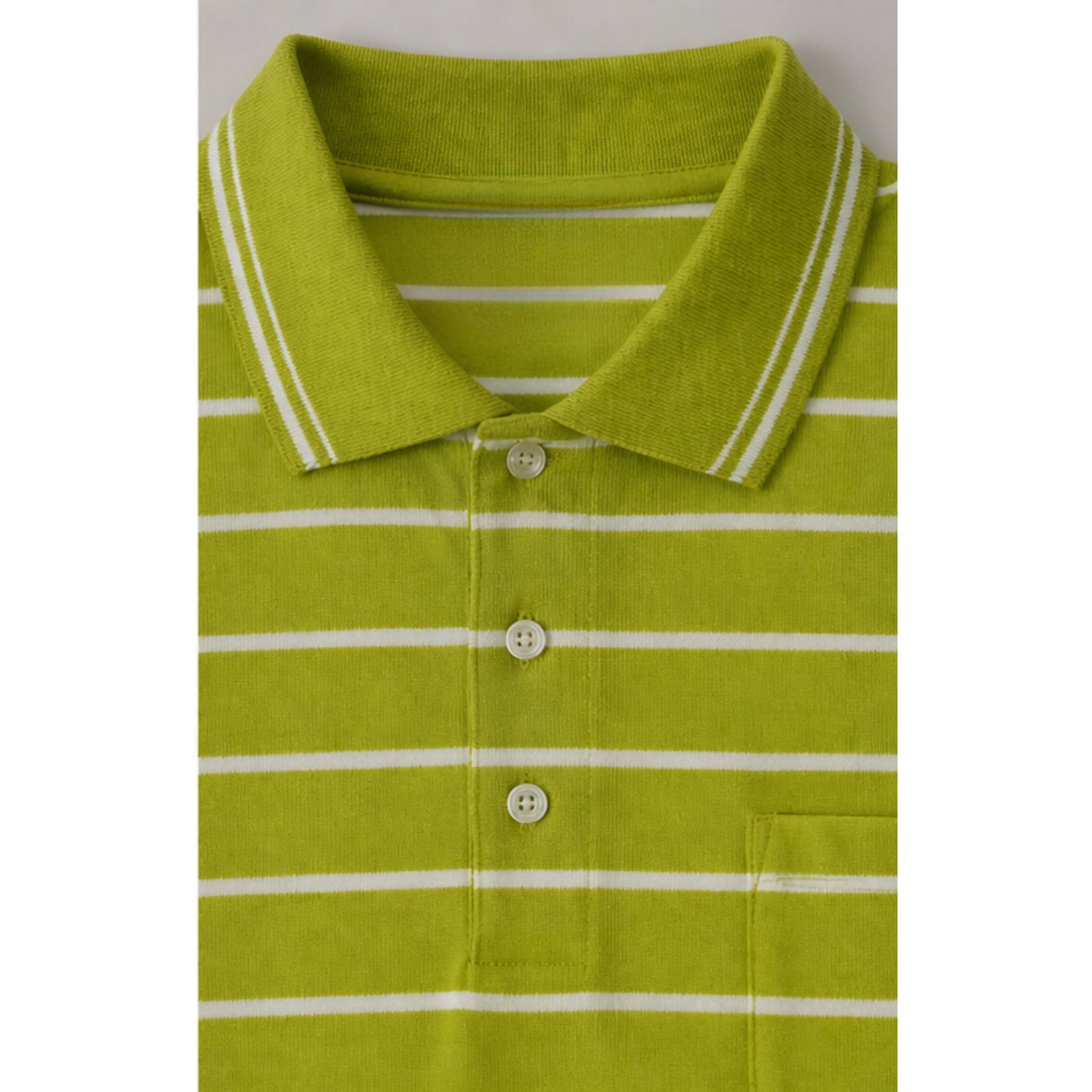 Men’s Polo Shirt Short Sleeve Collar Neck Horizontal Striped Summer Casual Golf