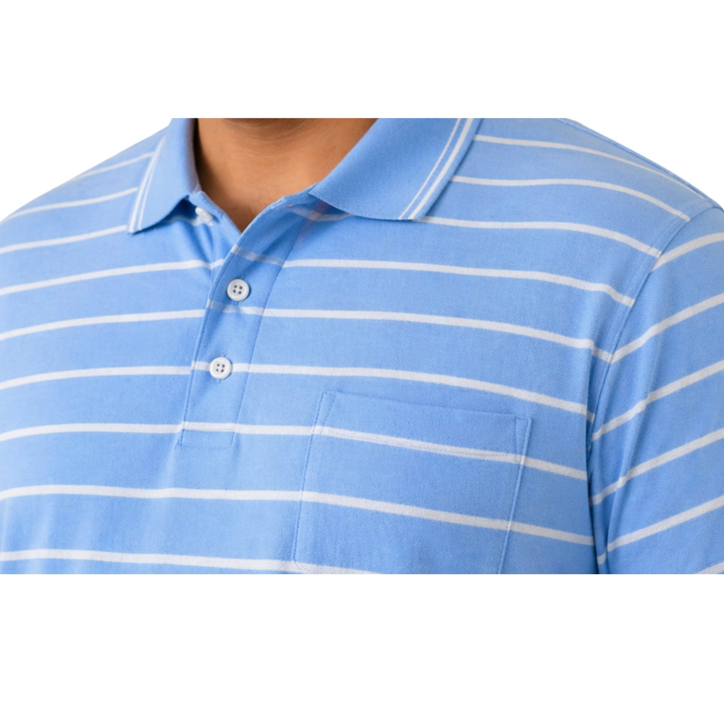 Men’s Polo Shirt Short Sleeve Collar Neck Horizontal Striped Summer Casual Golf
