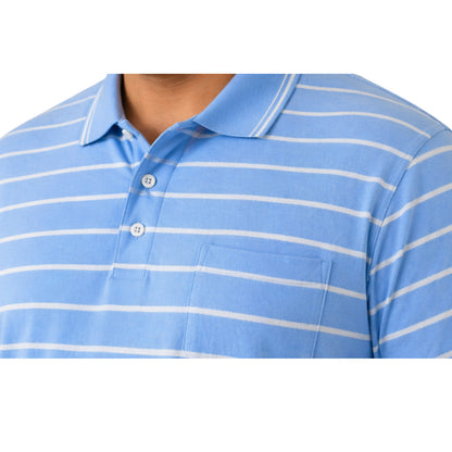 Men’s Polo Shirt Short Sleeve Collar Neck Horizontal Striped Summer Casual Golf