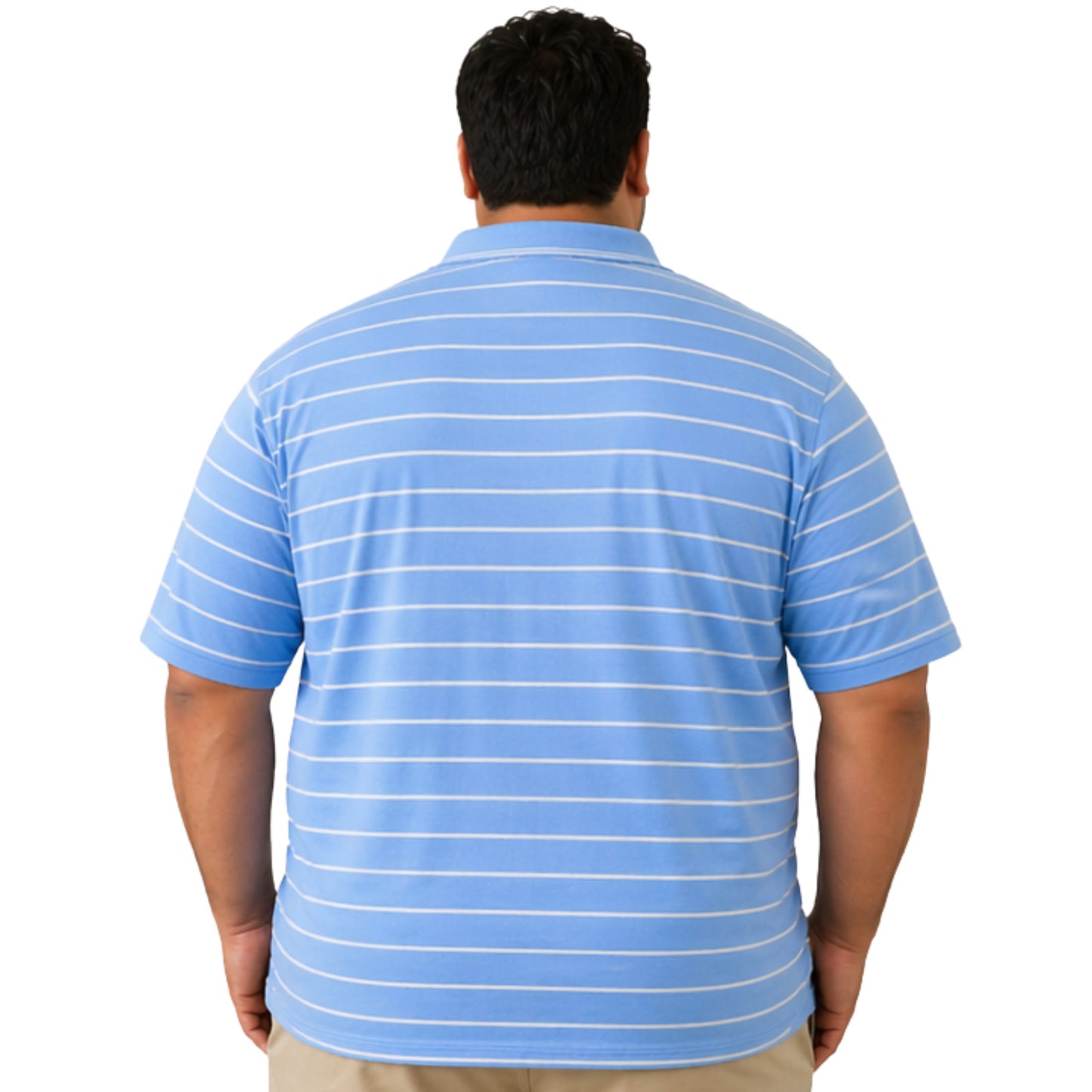Men’s Polo Shirt Short Sleeve Collar Neck Horizontal Striped Summer Casual Golf